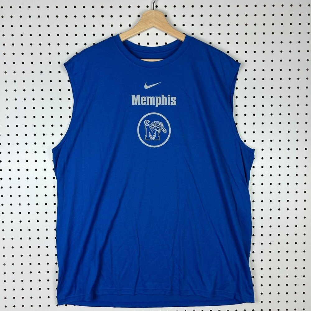 Nike 1 Cent Memphis Tiger Tank Top XL Blue Basketball Team Issued Penny Hardaway